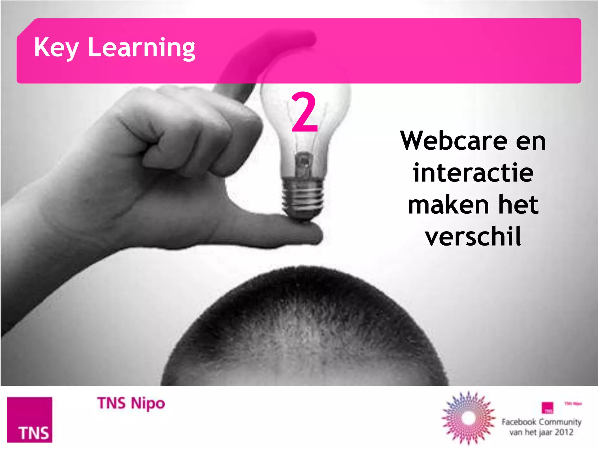 Key Learning

               2   Webcare en
                    interactie
                   maken het
                     verschil
 