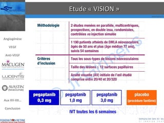 Etude « VISION » Angiogénèse VEGF Anti-VEGF Aux XV-XX… Conclusion 
