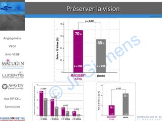 Préserver la vision Angiogénèse VEGF Anti-VEGF Aux XV-XX… Conclusion 