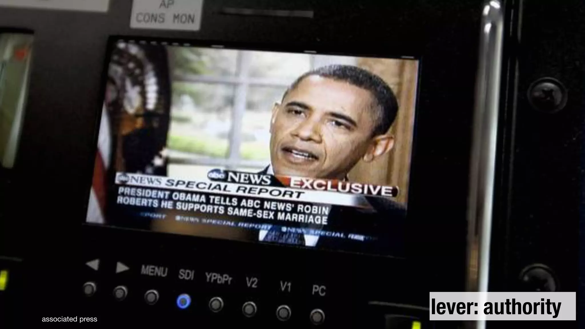 associated press
                   lever: authority
 