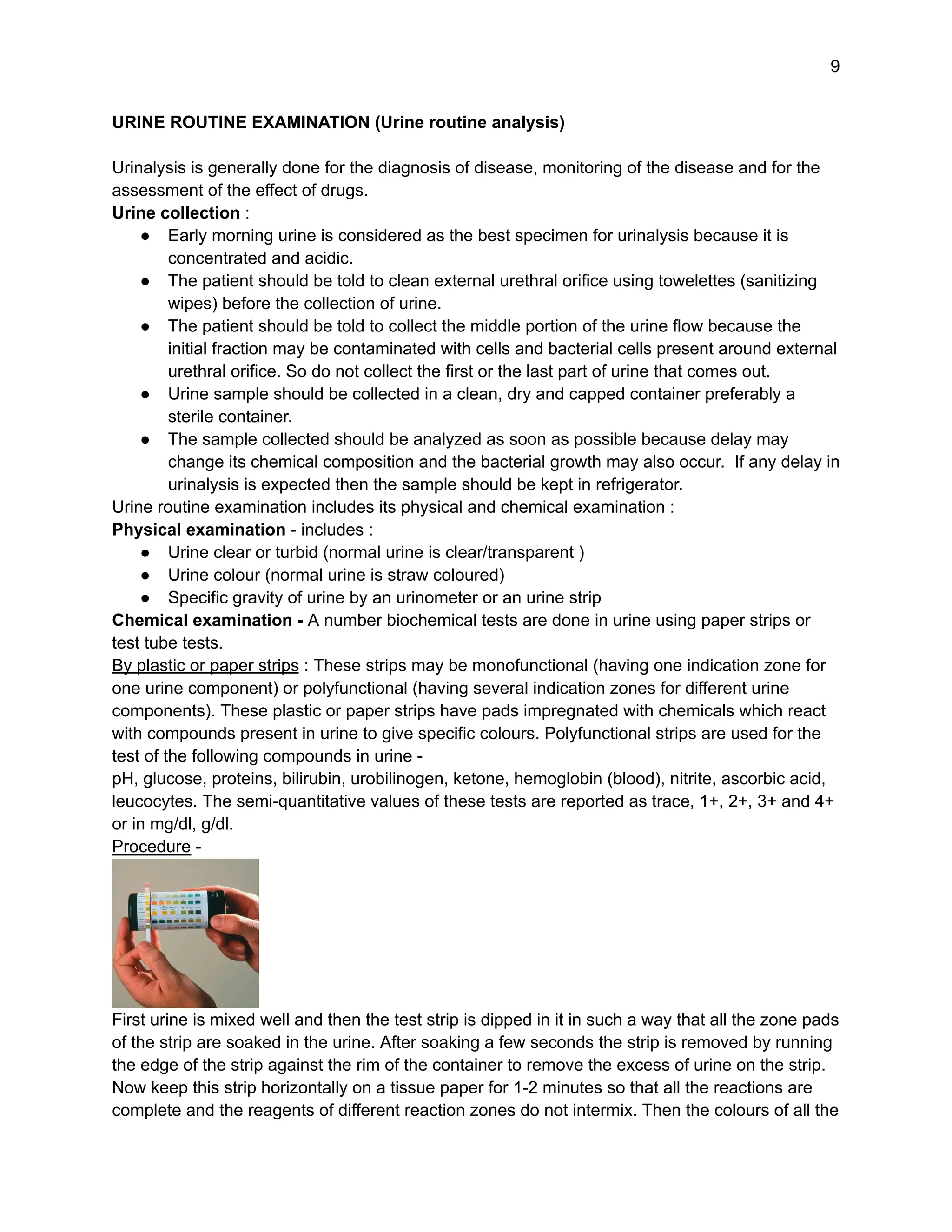 DMLT (1st Year) : Blood Hemoglobin Blood Glucose estimation and Urine