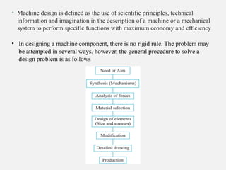 design of machine elements and members in mechanical engineering | PPTX