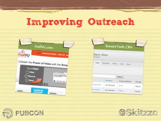 Improving Outreach	
  
MailVU.com

RavenTools CRM

 