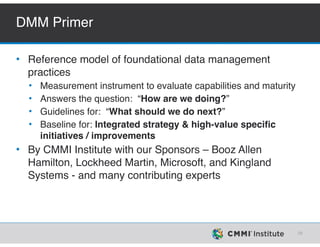 Data-Ed Webinar: Best Practices with the DMM | PDF