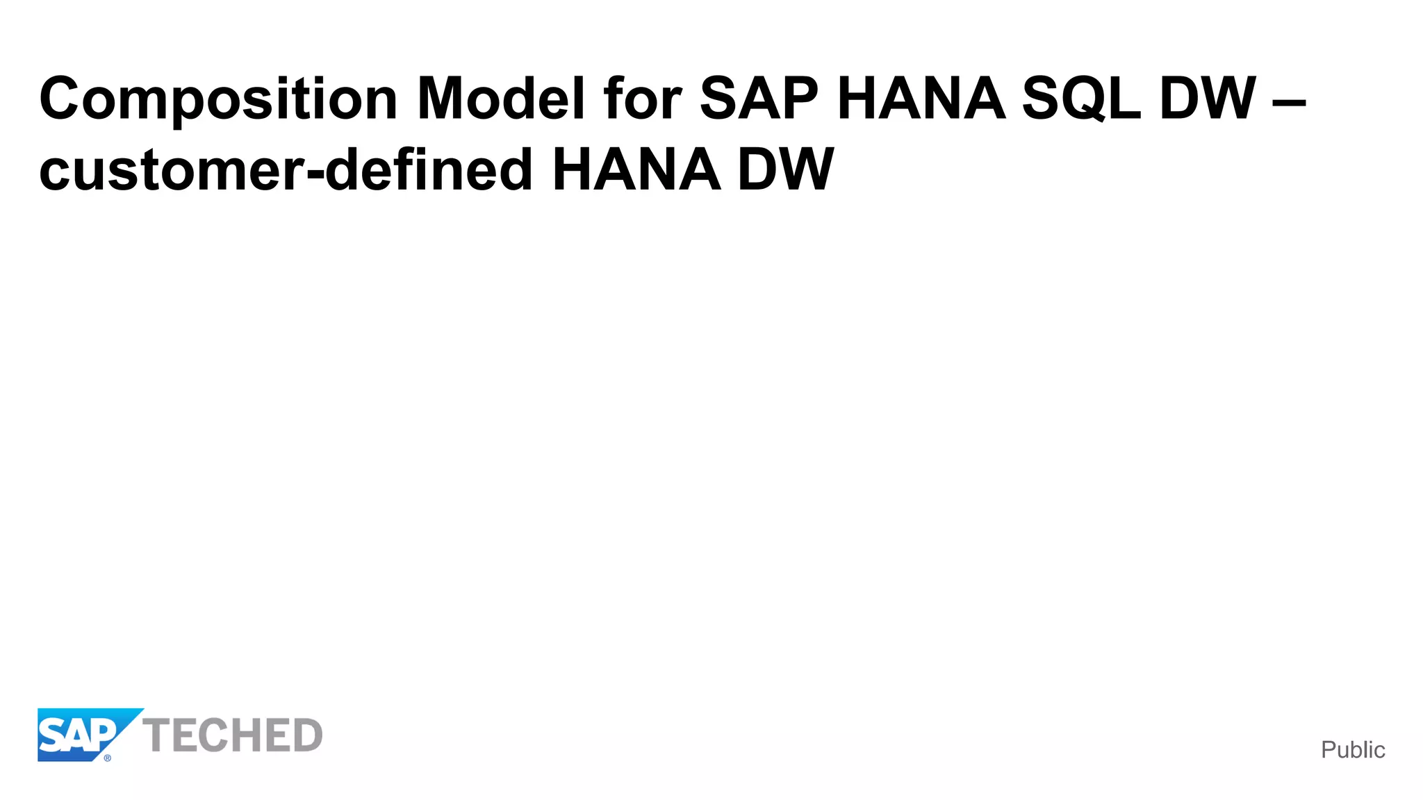 Public
Composition Model for SAP HANA SQL DW –
customer-defined HANA DW
 