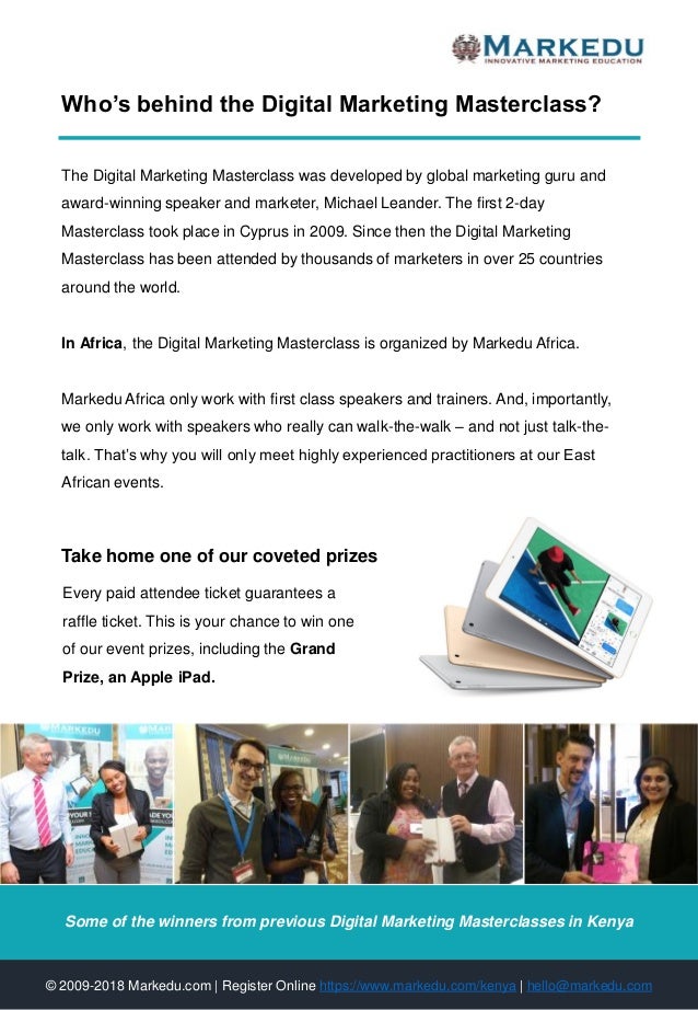 Nairobi Kenya Digital Marketing Masterclass by Markedu