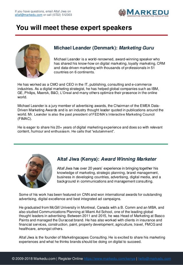 Nairobi Kenya Digital Marketing Masterclass by Markedu