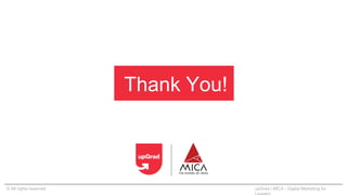 Thank You!
© All rights reserved upGrad | MICA - Digital Marketing for
 