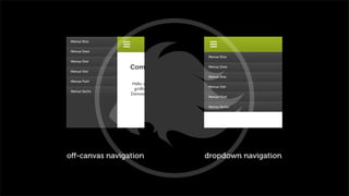 Menue Einz
Menue Zwei
Menue Drei
Menue Vier
Menue Fünf
Menue Sechs
Company GmbH
Hallo, wir sind das weltweit
größte Unternehmen für
Demotexte und Demobilder.
oﬀ-canvas navigation
Company GmbH
Hallo, wir sind das weltweit
größte Unternehmen für
Demotexte und Demobilder.
Menue Einz
Menue Zwei
Menue Drei
Menue Vier
Menue Fünf
Menue Sechs
dropdown navigation
 