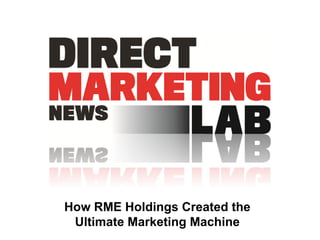 How RME Holdings Created the
 Ultimate Marketing Machine
 