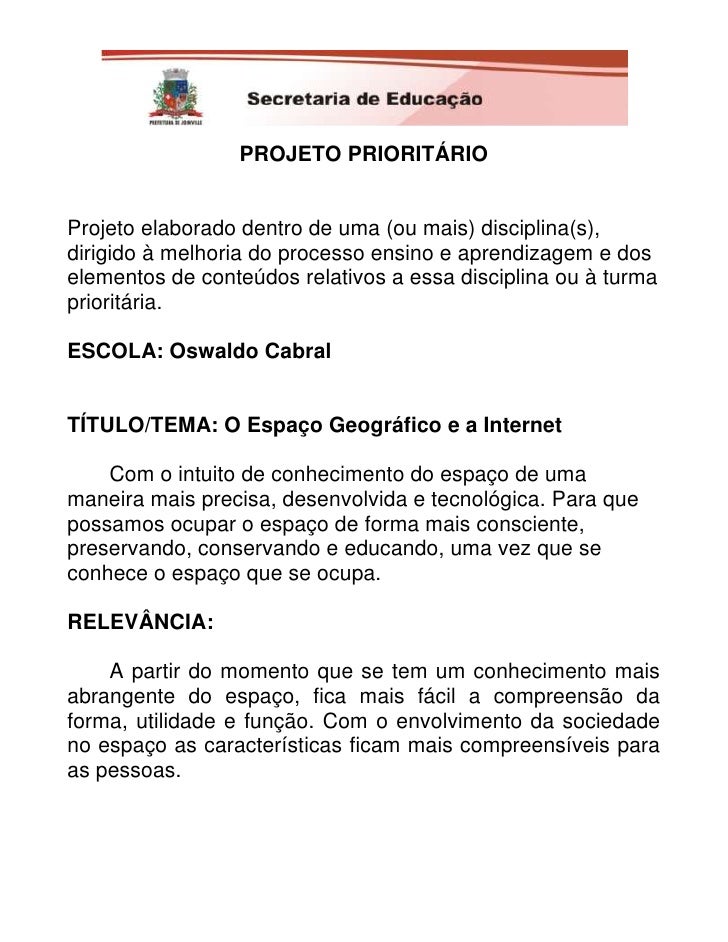 modelo projeto priorit 225 rio modelo de projeto