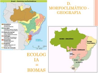 ECOLOG
IA
=
BIOMAS
32
D.
MORFOCLIMÁTICO -
GEOGRAFIA
 