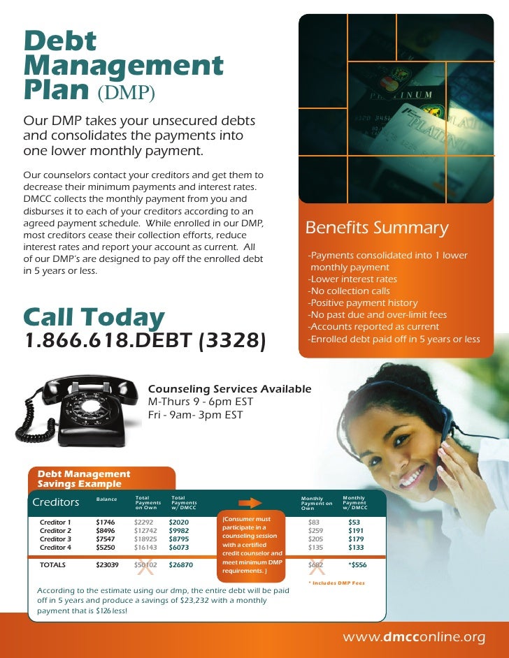 debt management plan brochure debt flyer