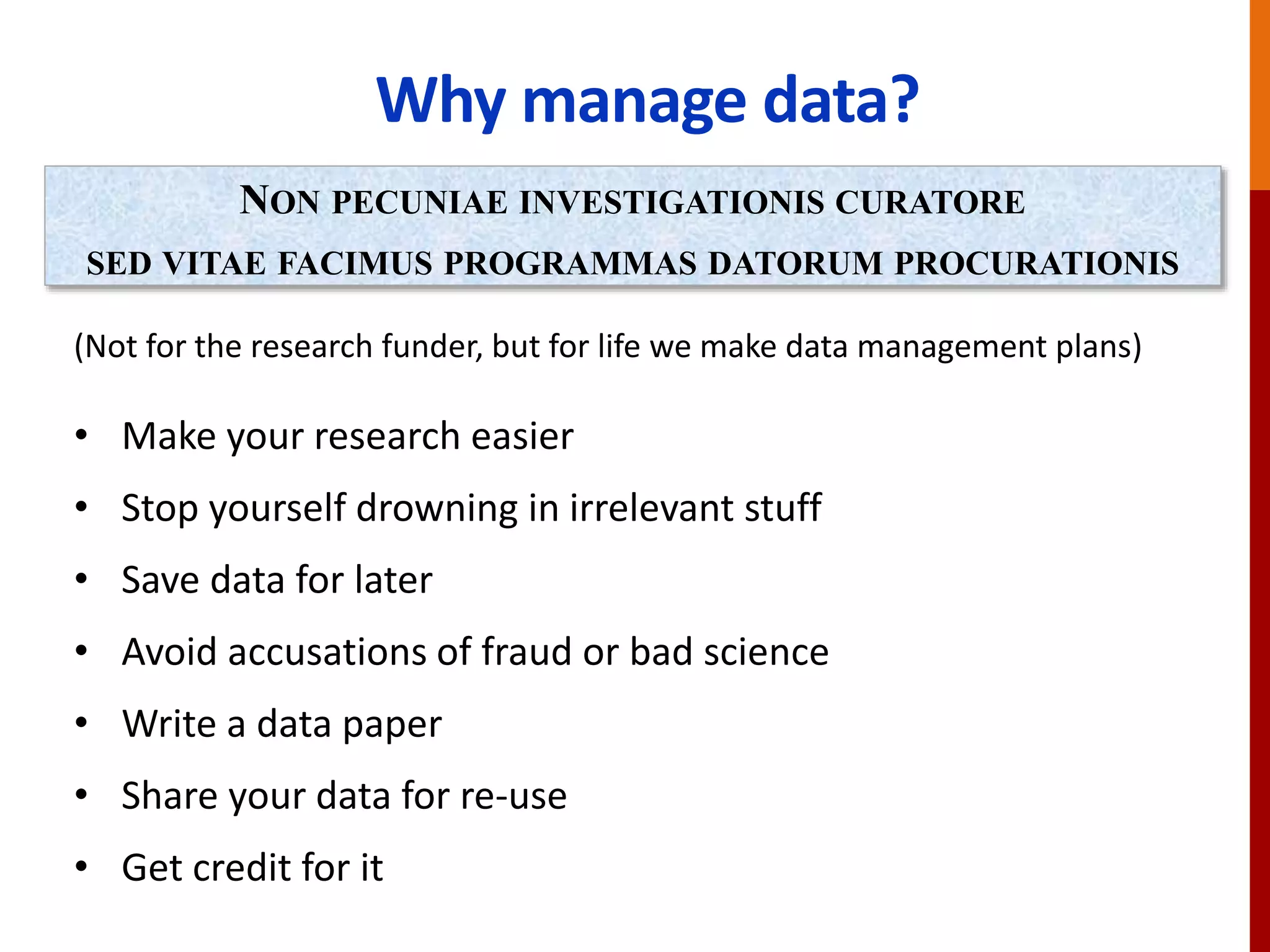 Intro to Data Management Plans | PPTX | Databases | Computer Software ...