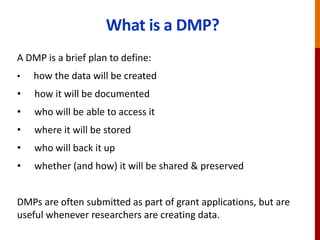Intro to Data Management Plans | PPTX