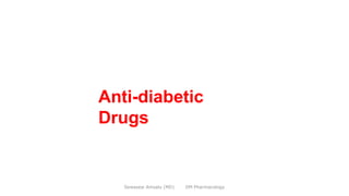 Anti-diabetic
Drugs
Sewasew Amsalu (MD) DM Pharmacology
 