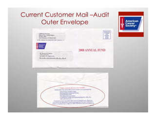 Current Customer Mail –Audit
      Outer Envelope
 