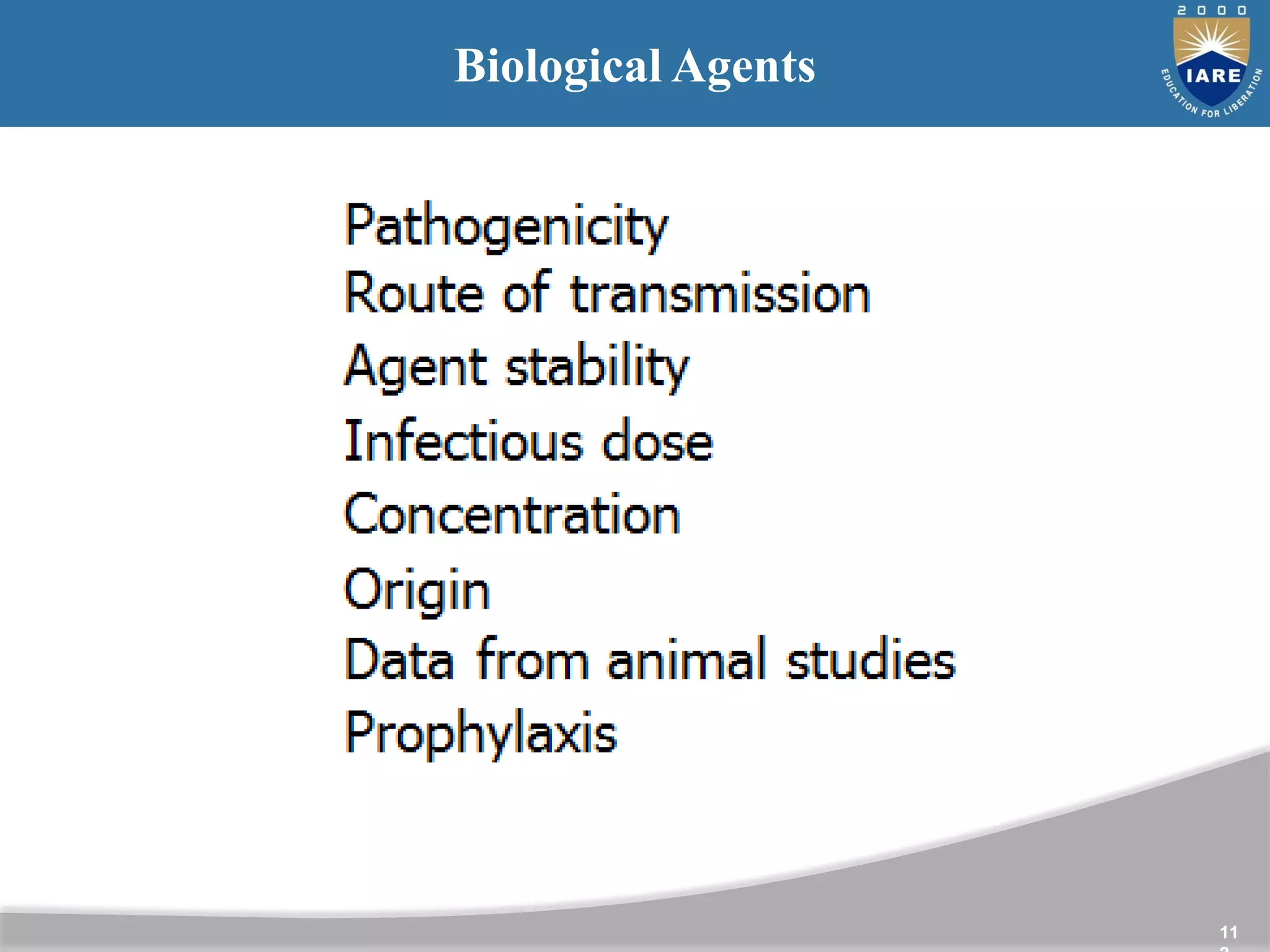11
Biological Agents
 