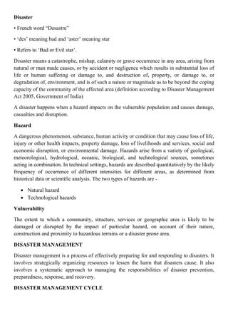 Disaster Management | DOCX