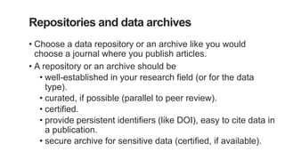Data management planning - Training for trainers, part II | PPT