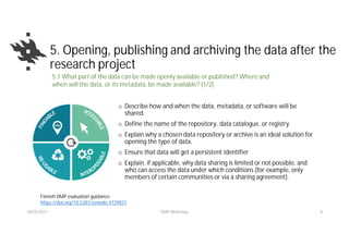 DMP workshop - Documentation & metadata | PDF