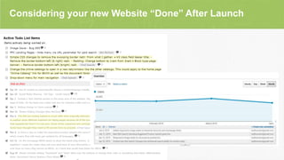 Considering your new Website “Done” After Launch
 
