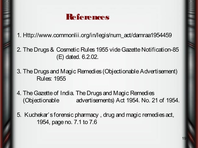 Drugs And Magic Remedies Objectionable Advertisements 1954 Act 1954 