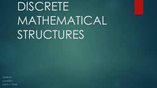 Discrete Math Basics First Lesson DMS.pptx for basic knowledge of discrete mathematical structures | PPTX