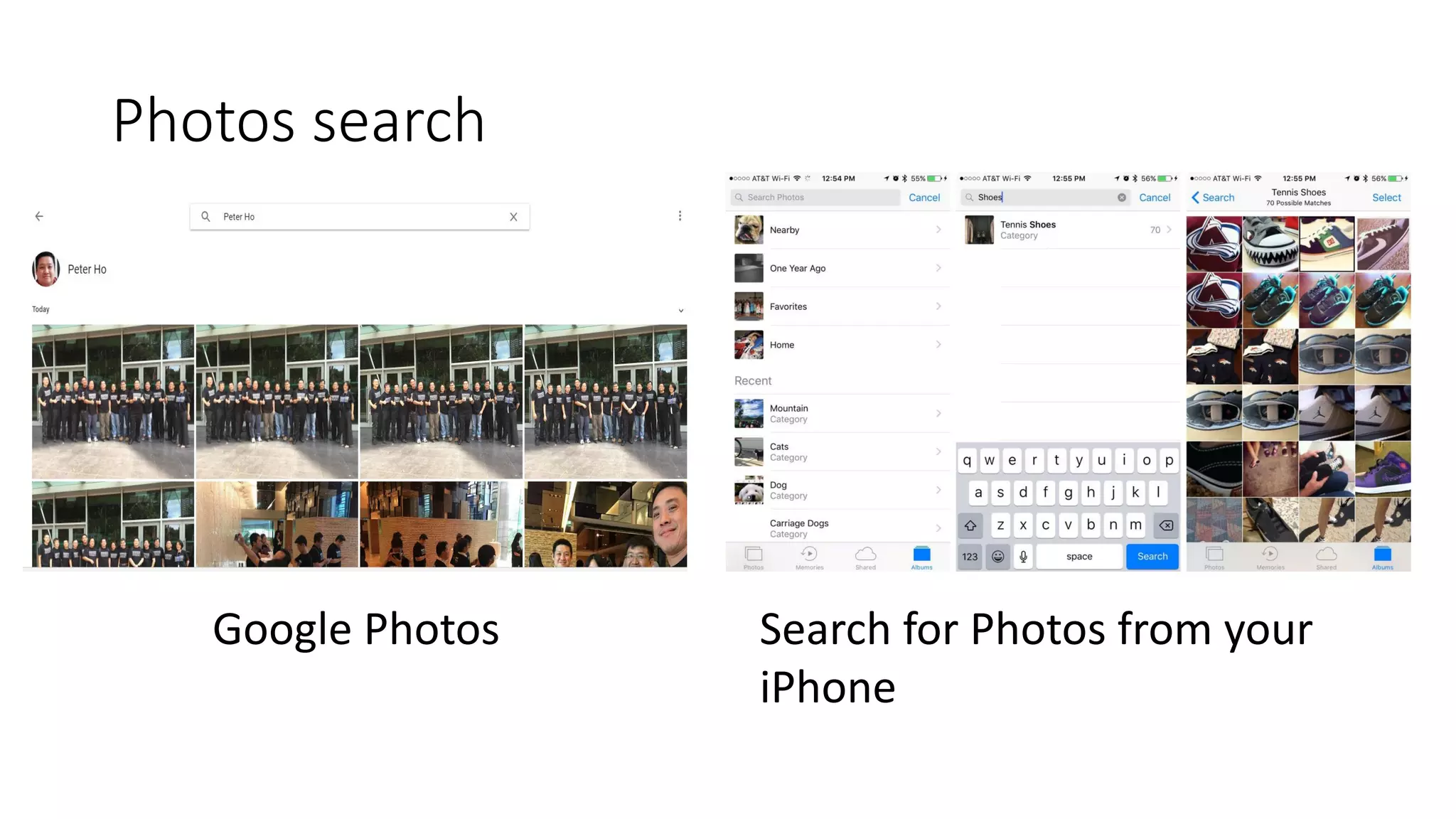 Photos search
Google Photos Search for Photos from your
iPhone
 