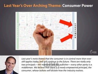 LUMApartners
Last  year’s  meta  theme  that  the  consumer  is  in  control  more  than  ever  
s@ll  applies  today  and...
