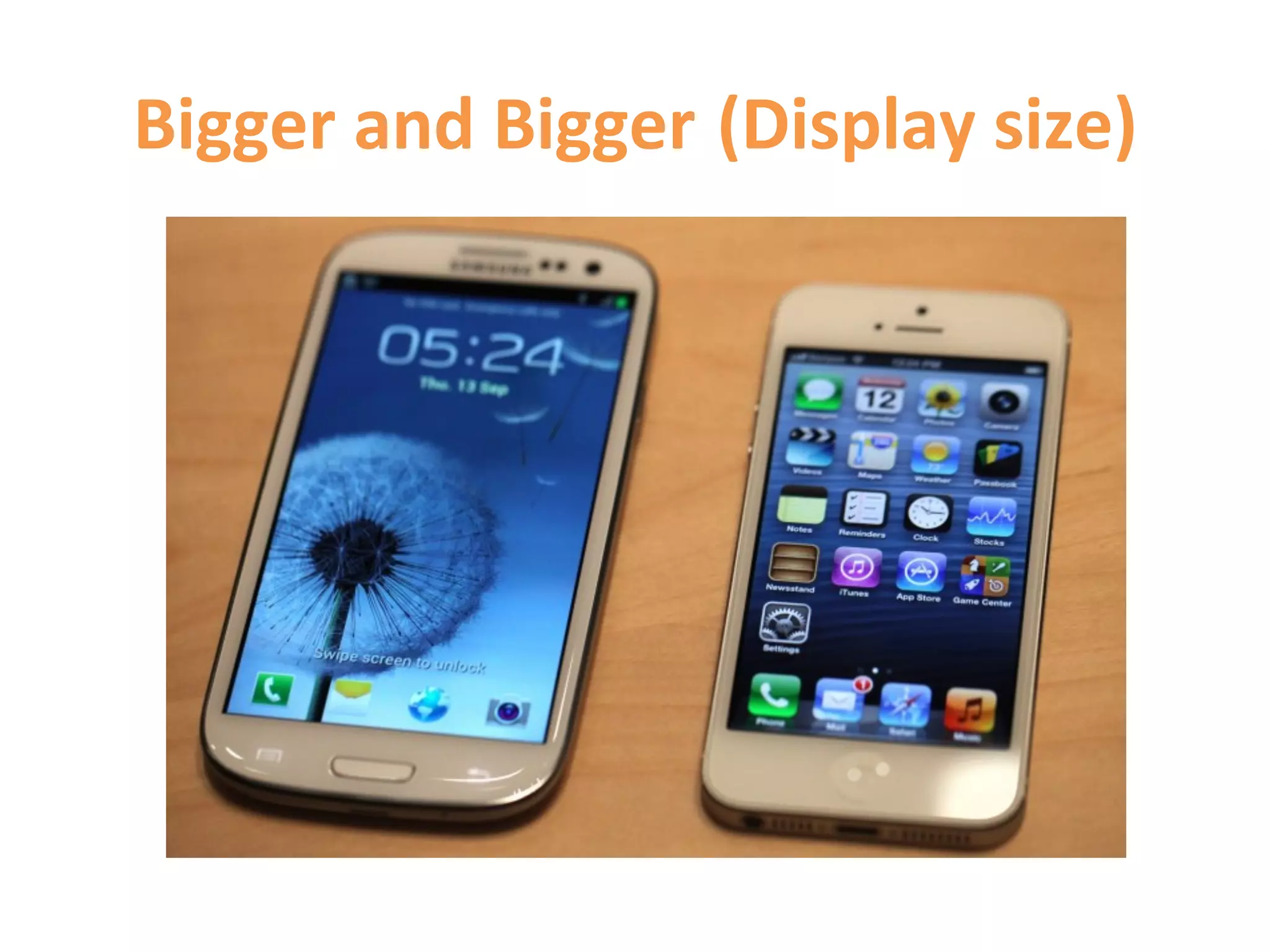 Bigger	
  and	
  Bigger (Display	
  size)	
  
 