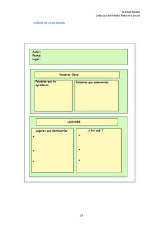 La Edad Media
Didáctica del Medio Natural y Social
37
ANEXO VII: Ficha Modelo
 