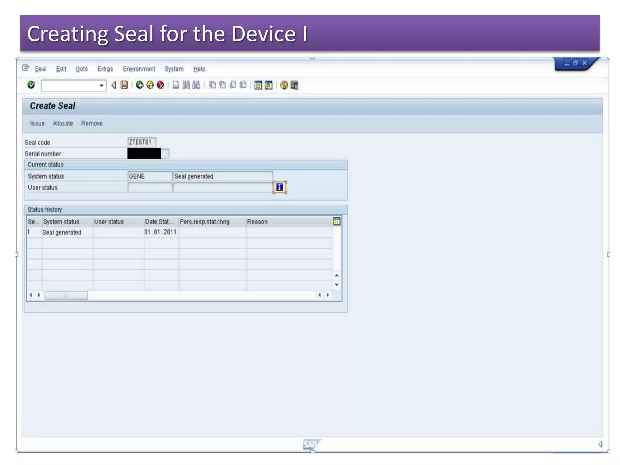 Creating Seal for the Device I
