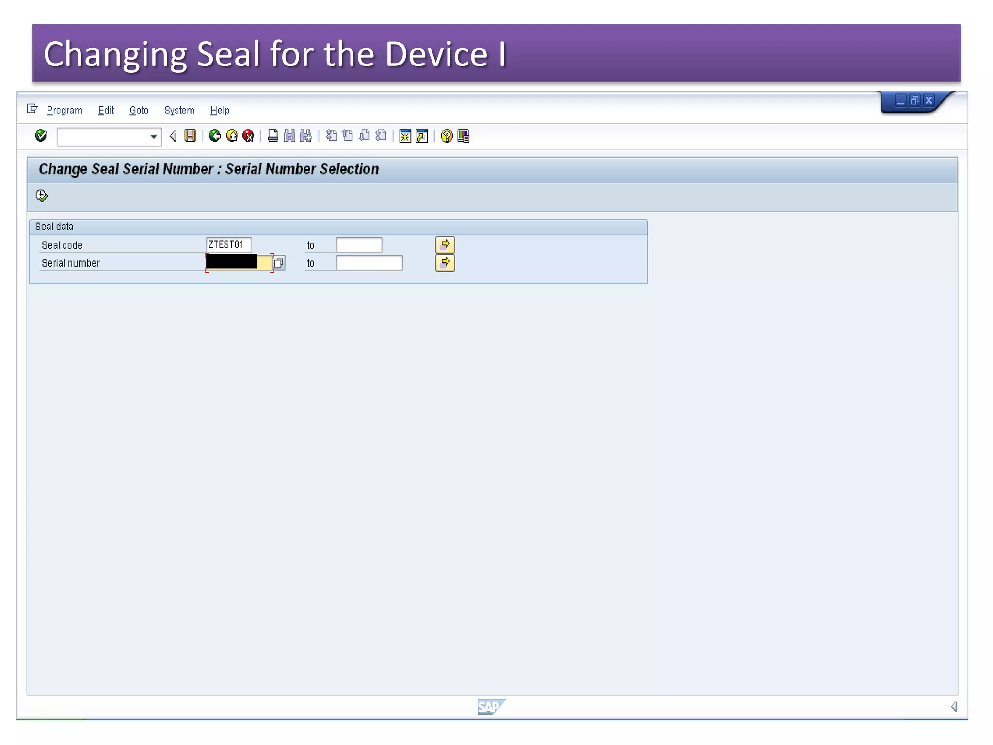 Changing Seal for the Device I
