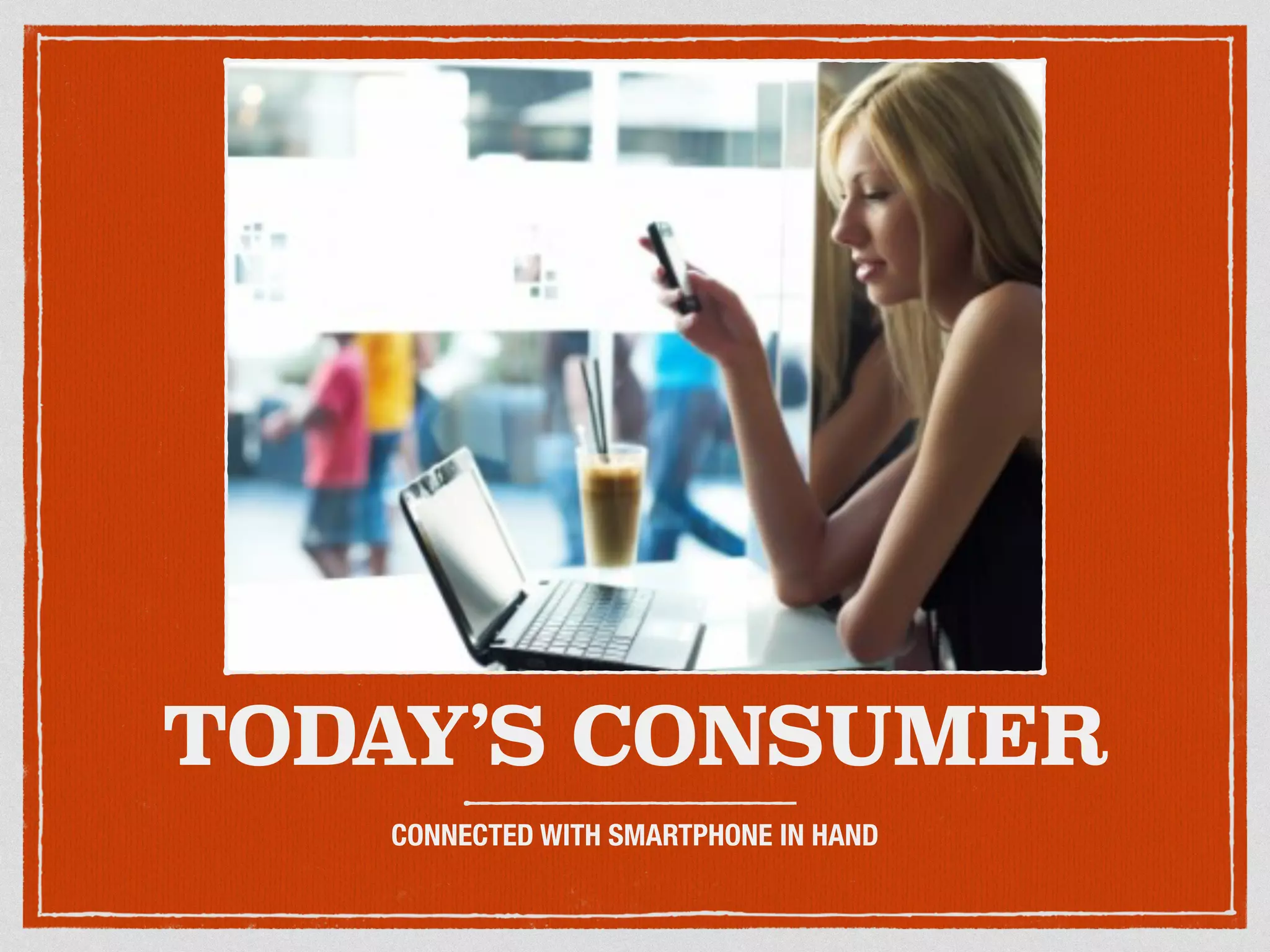 TODAY’S CONSUMER 
CONNECTED WITH SMARTPHONE IN HAND 
 