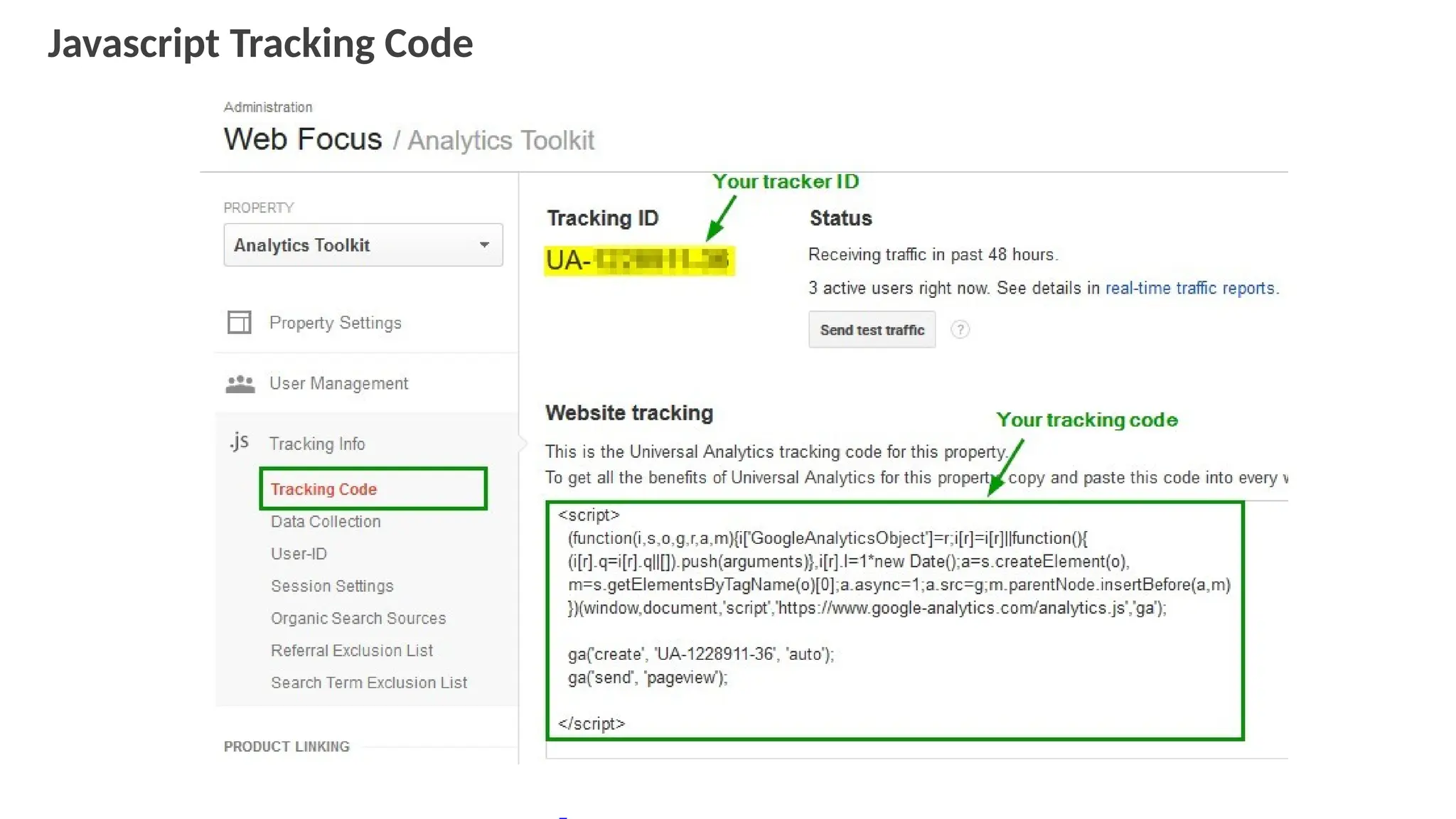 Javascript Tracking Code
 