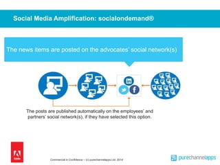 Social Media Amplification: socialondemand® 
The news items are posted on the advocates’ social network(s) 
The posts are ...