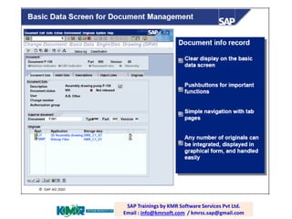 SAP PP / PLM training; email:
raghava.sap0@gmail.com
SAP Trainings by KMR Software Services Pvt Ltd.
Email : info@kmrsoft.com / kmrss.sap@gmail.com
 