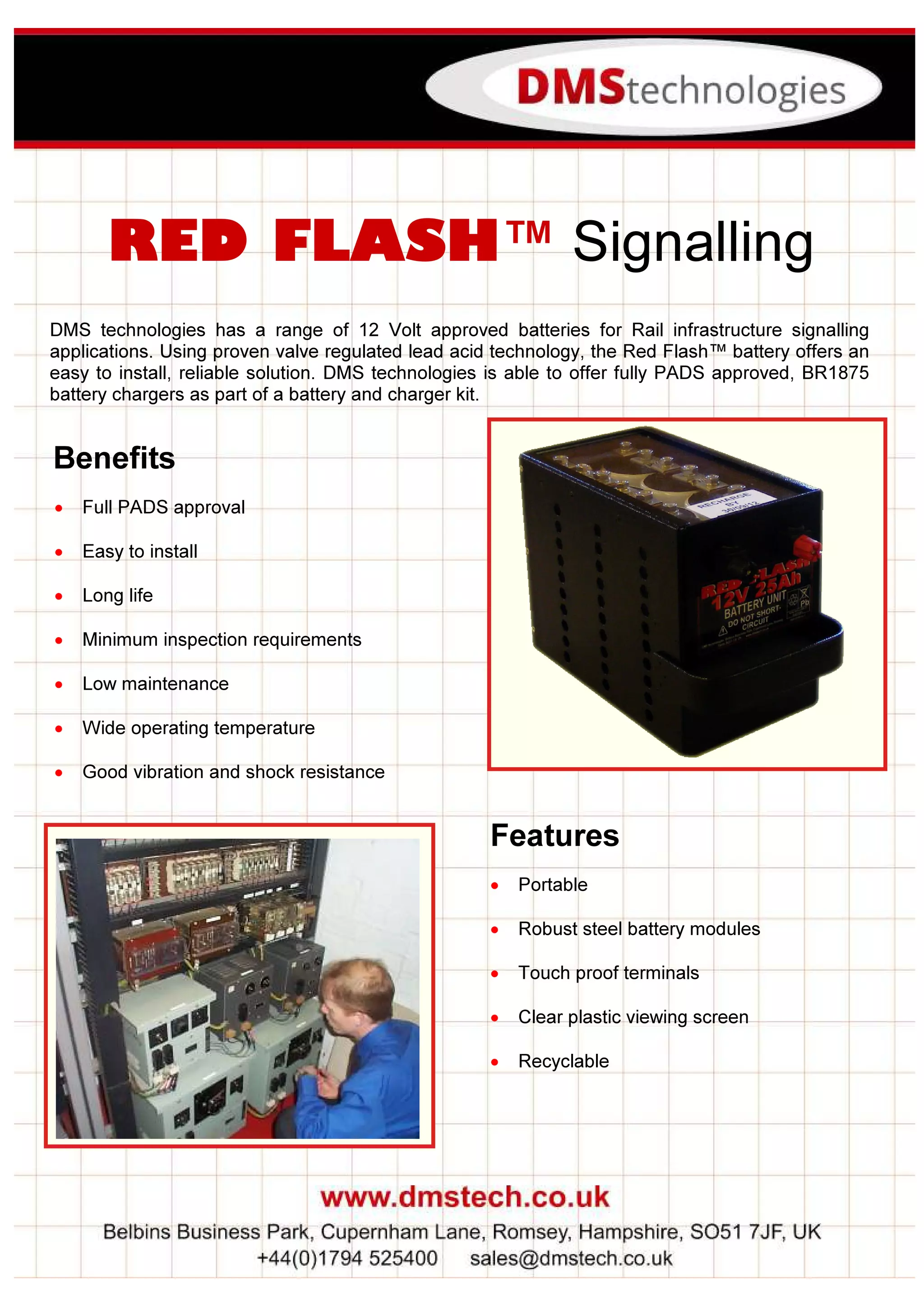 DMS Technologies Red Flash Rail Battery Solutions - Level Crossing ...