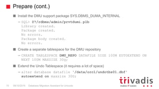 Database Migration Assistant for Unicode (DMU) | PPTX