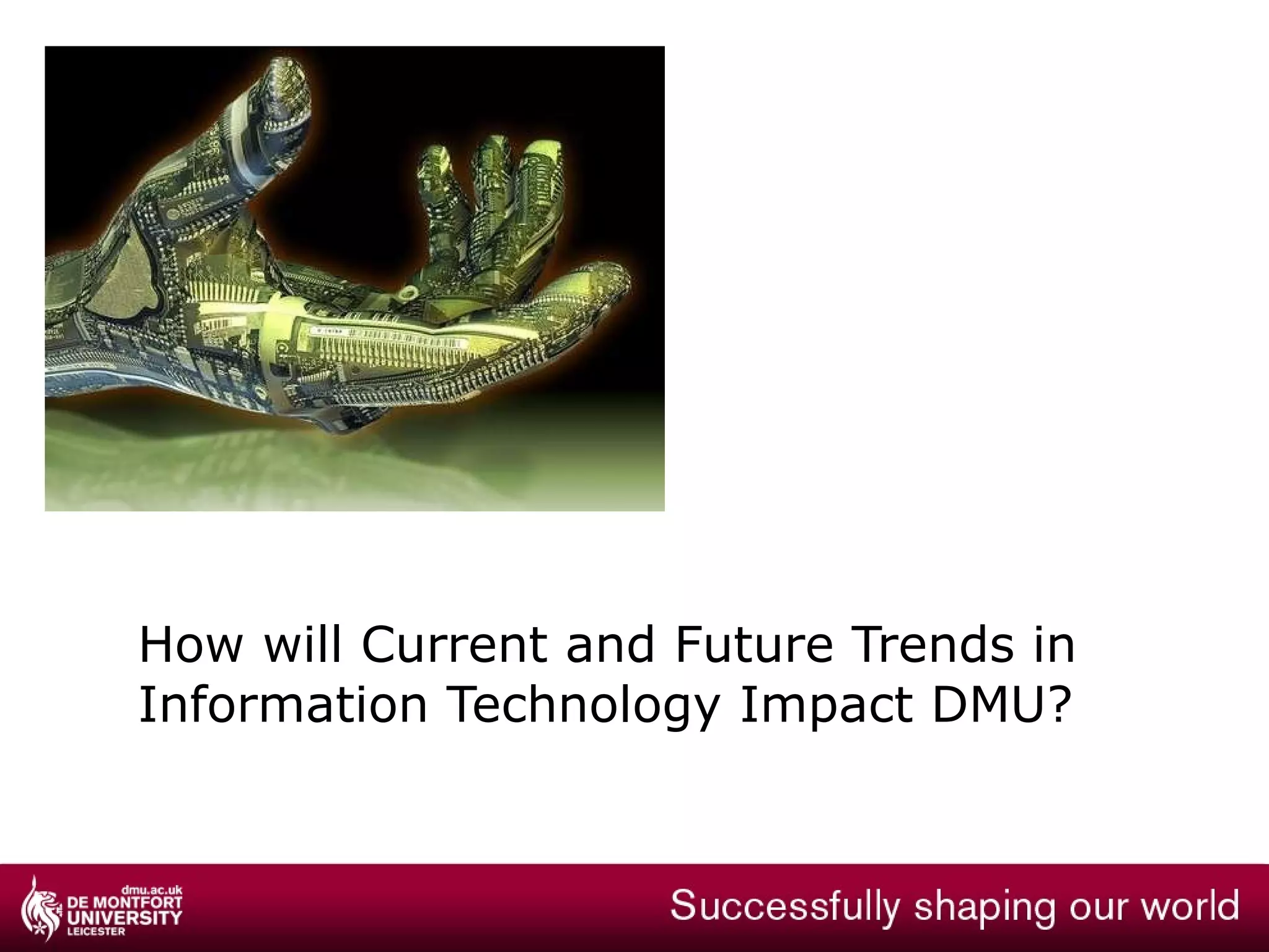 How does technology impact your leadership role? What are your aspirations for your use of technology as a leader? 