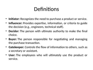 Understanding the Decision Making Unit (DMU): Roles and Strategic ...