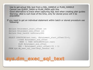 SQL Server Performance Tuning with DMVs | PPT