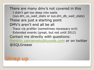 SQL Server Performance Tuning with DMVs | PPT