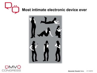21.10.2010
Most intimate electronic device ever
Alexander Oswald, Nokia
 