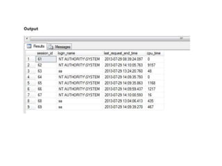 Dmv's & Performance Monitor in SQL Server | PPT