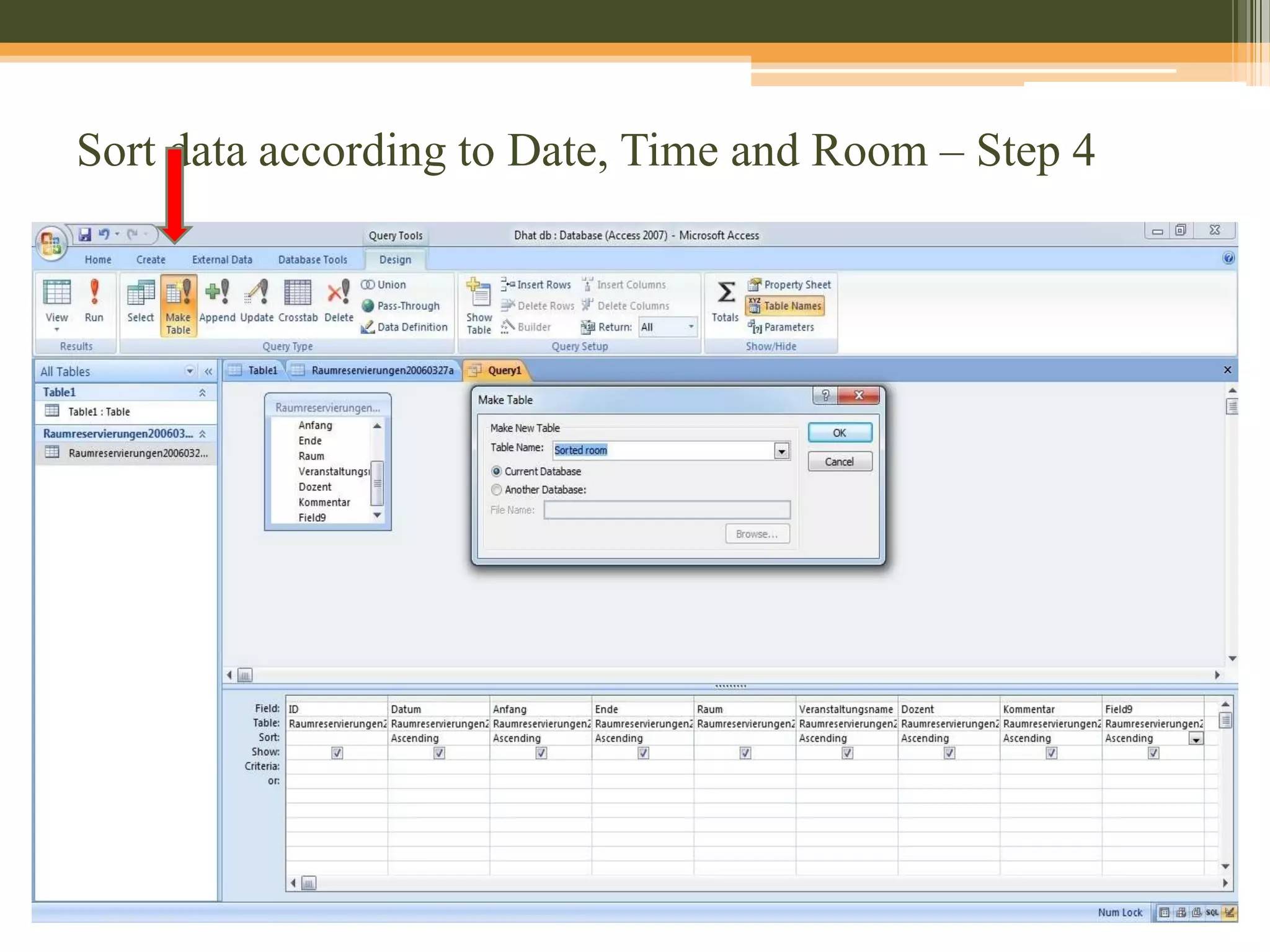 Imported data from Excel to Access