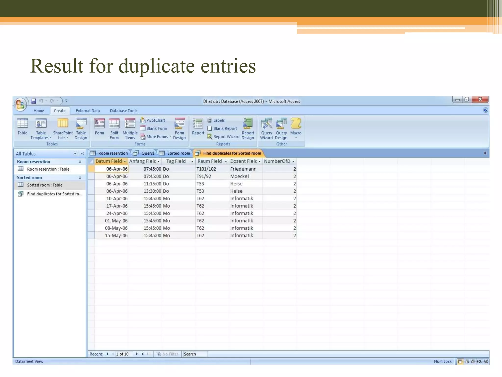 Finding Duplicate Entries – Step 1