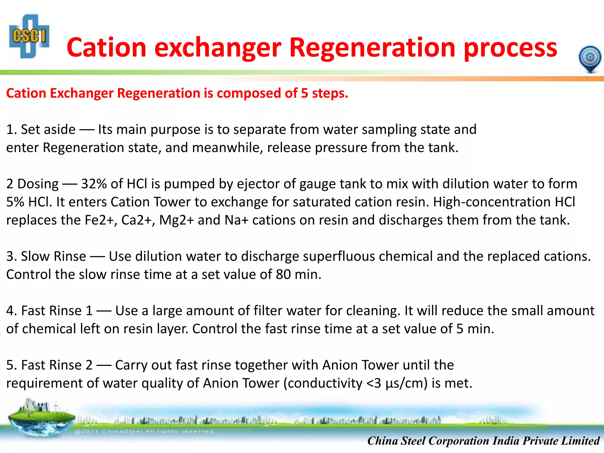 Cation Reneration Ladder Ion Exchange process | PPTX