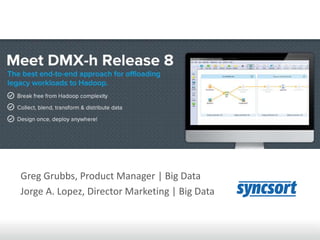 Greg Grubbs, Product Manager | Big Data
Jorge A. Lopez, Director Marketing | Big Data
DMX-h Release 8
 